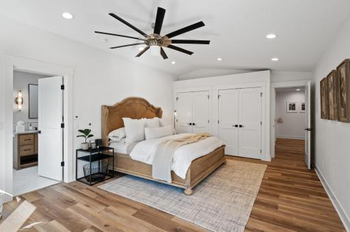 Beautifully bright and spacious master suite with surround sound and additional linen or clothing closet