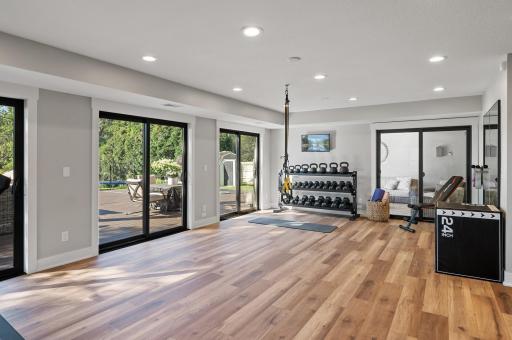 Nearly a whole wall of windows bringing the outdoors in