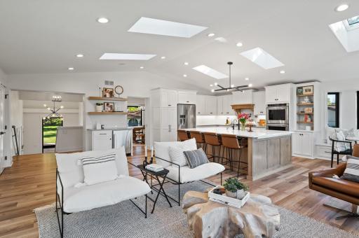 Enjoy an abundance of dimmable lights as well as surround sound throughout the main living space