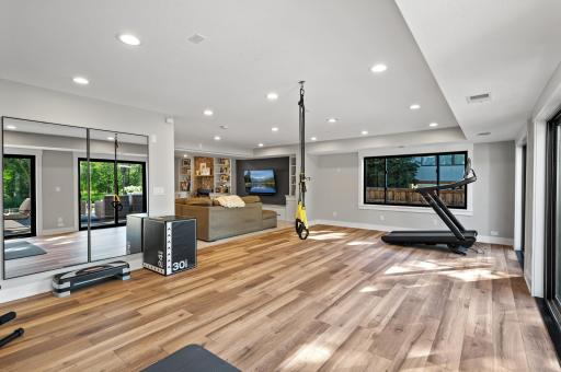 Massive recreational space currently being used as a home gym but the options are endless in this area