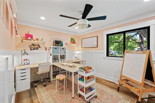 Bedroom 4 on the main level is currently used as a darling art space