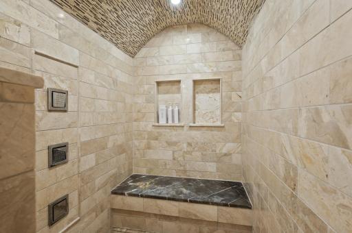 In addition to the rain shower head, enjoy 3 additional wall mounted shower features...a true luxury experience