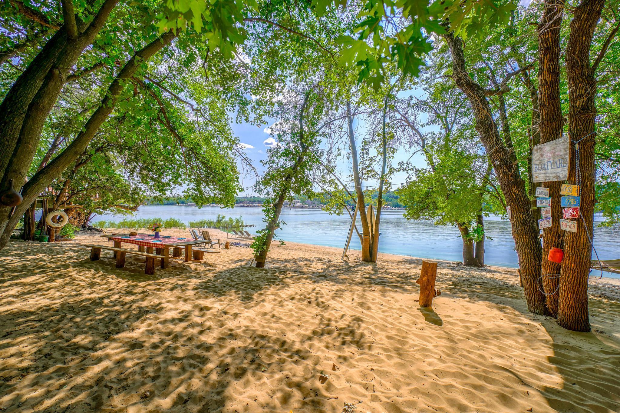 Happy! .... a place to do your happy dance! Let the family "decorate" to their hearts content, artsy directional signs to their favorite places, family license plates...a fun statement of your personalities!