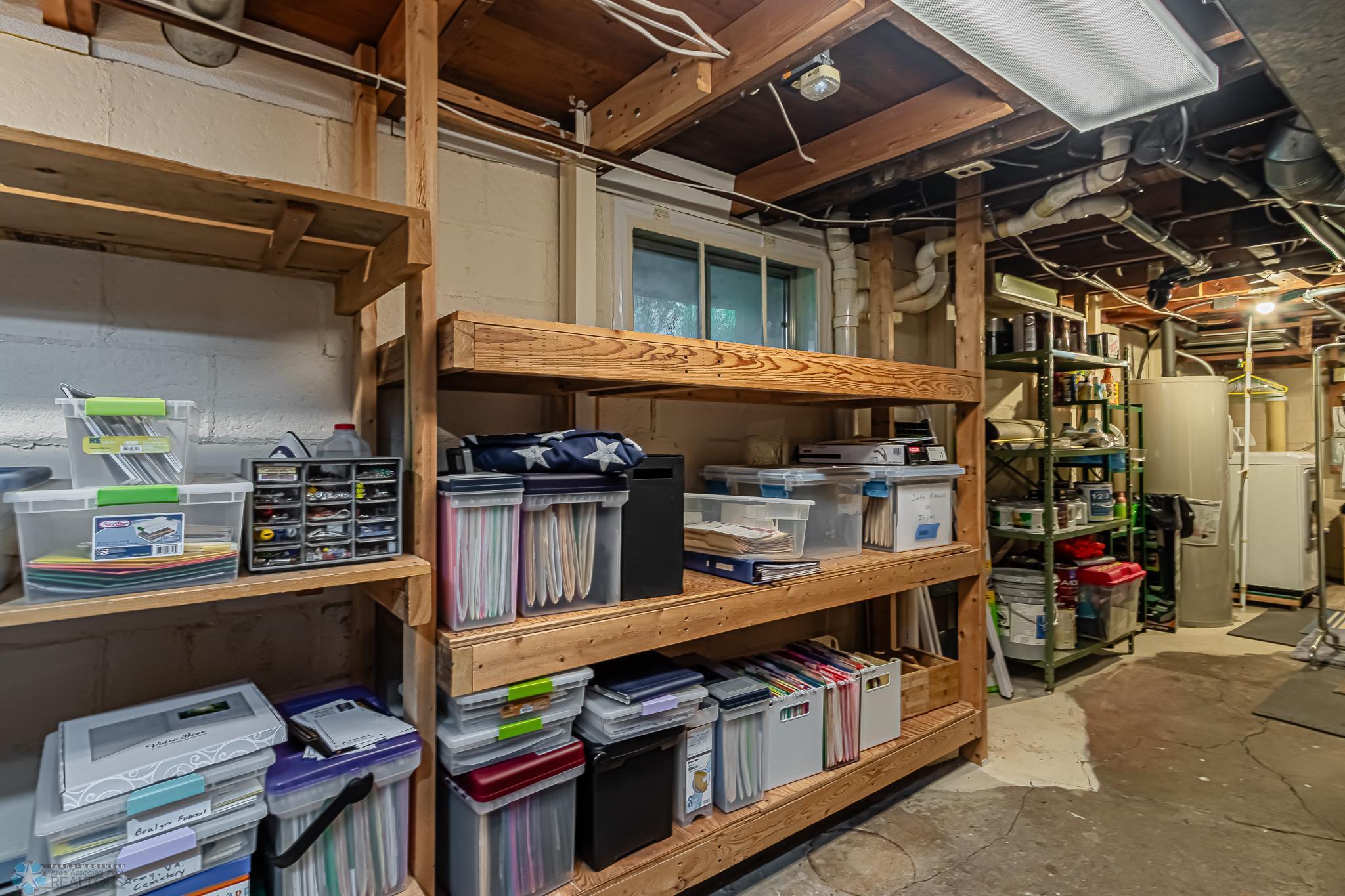 Basement - lots of shelves