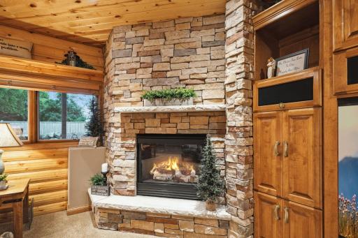 And Another Corner Fireplace with Inviting Hearth Seating...that Makes 3 Fireplaces!