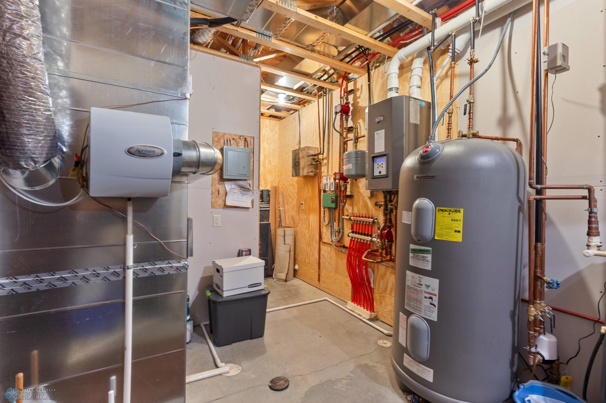 utility room, floor heat, humidstat, air exchanger
