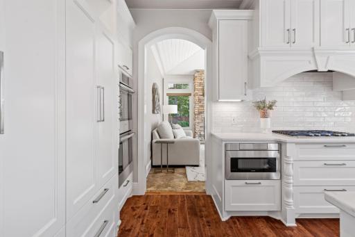 Arched opening to the Sun Room from the Kitchen
