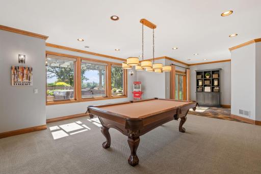 The Amusement Room is open to both the Family Room and Pool Entry