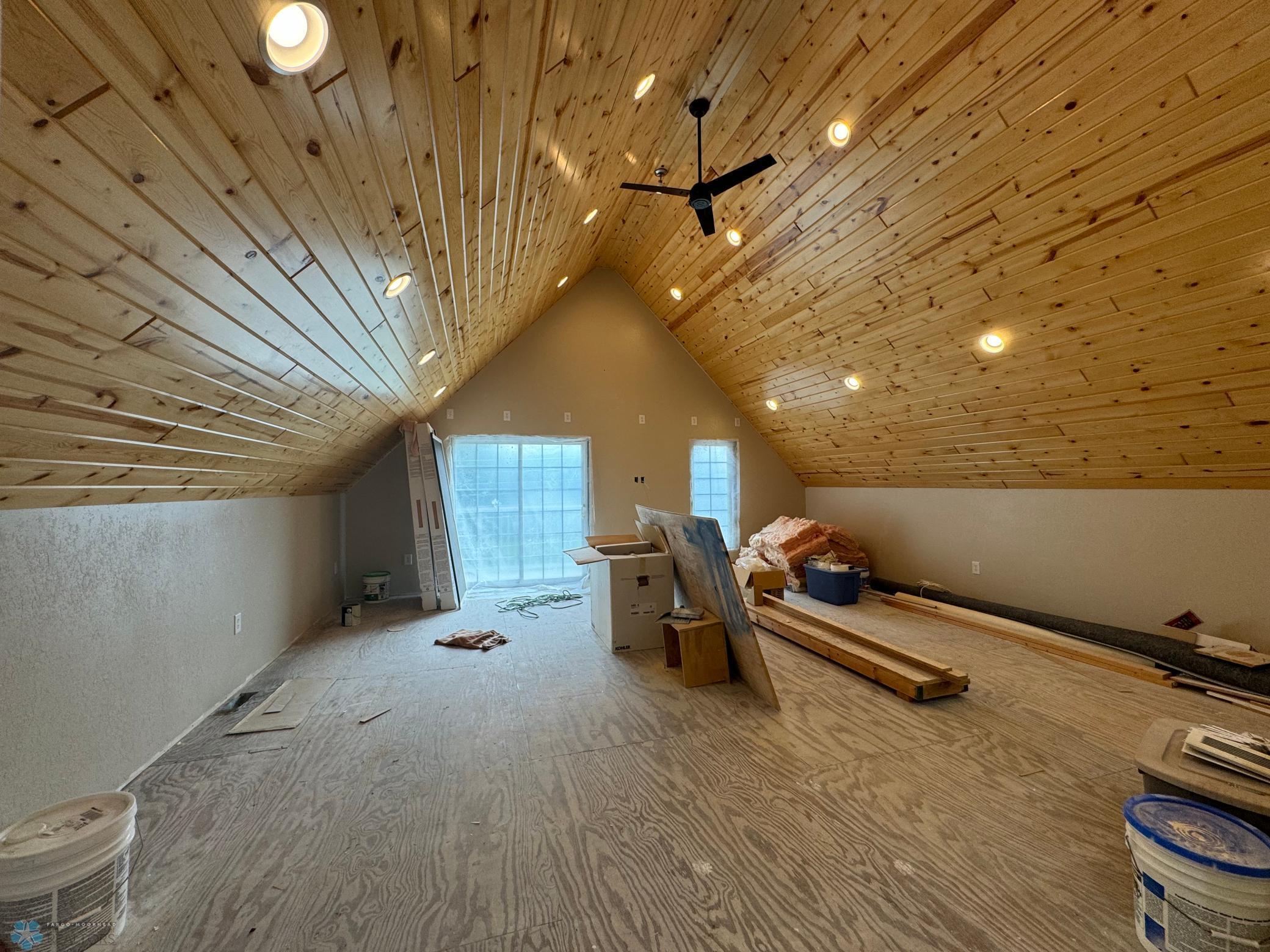 Great room upstairs - with patio doors to deck