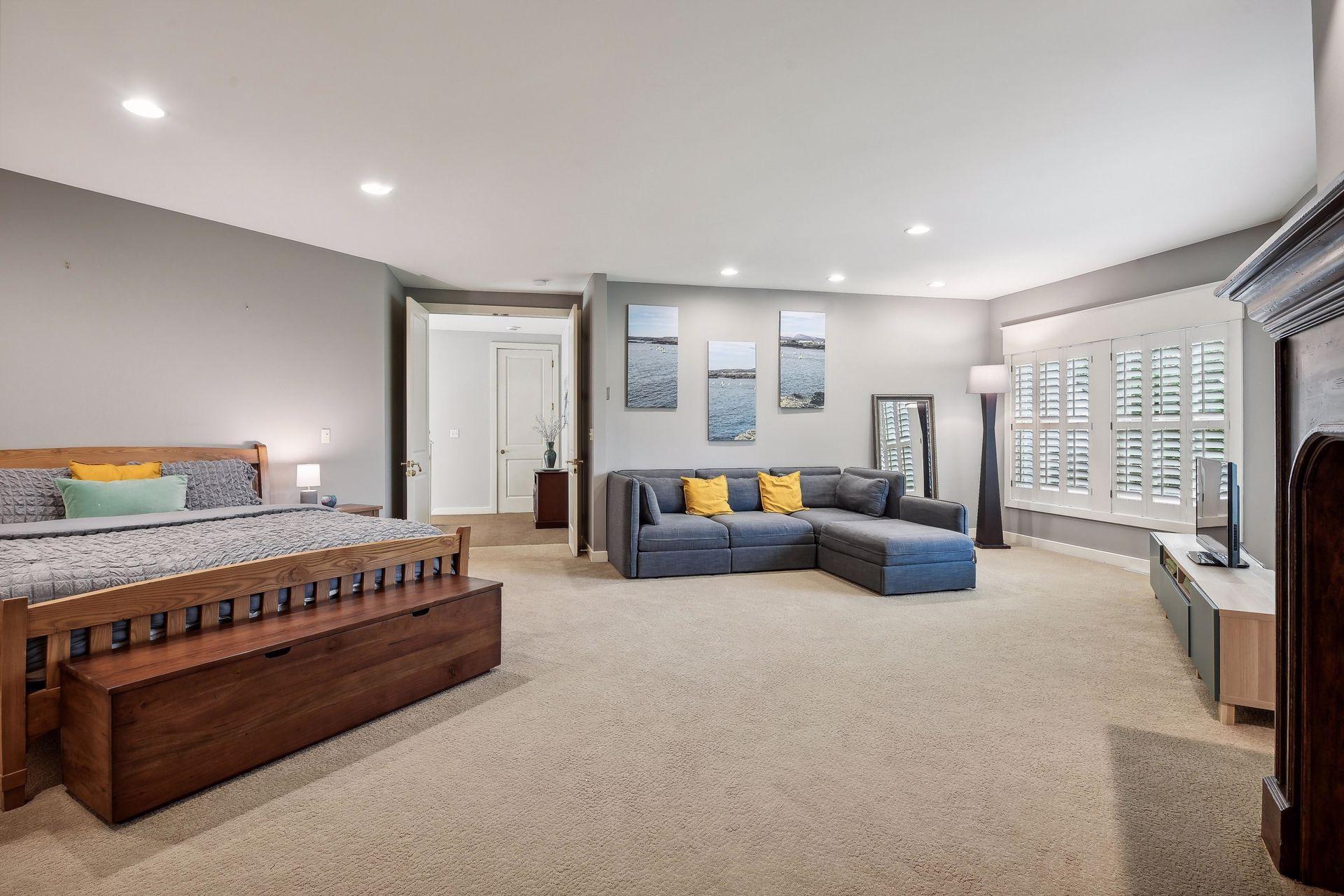 Upper level suite with fireplace