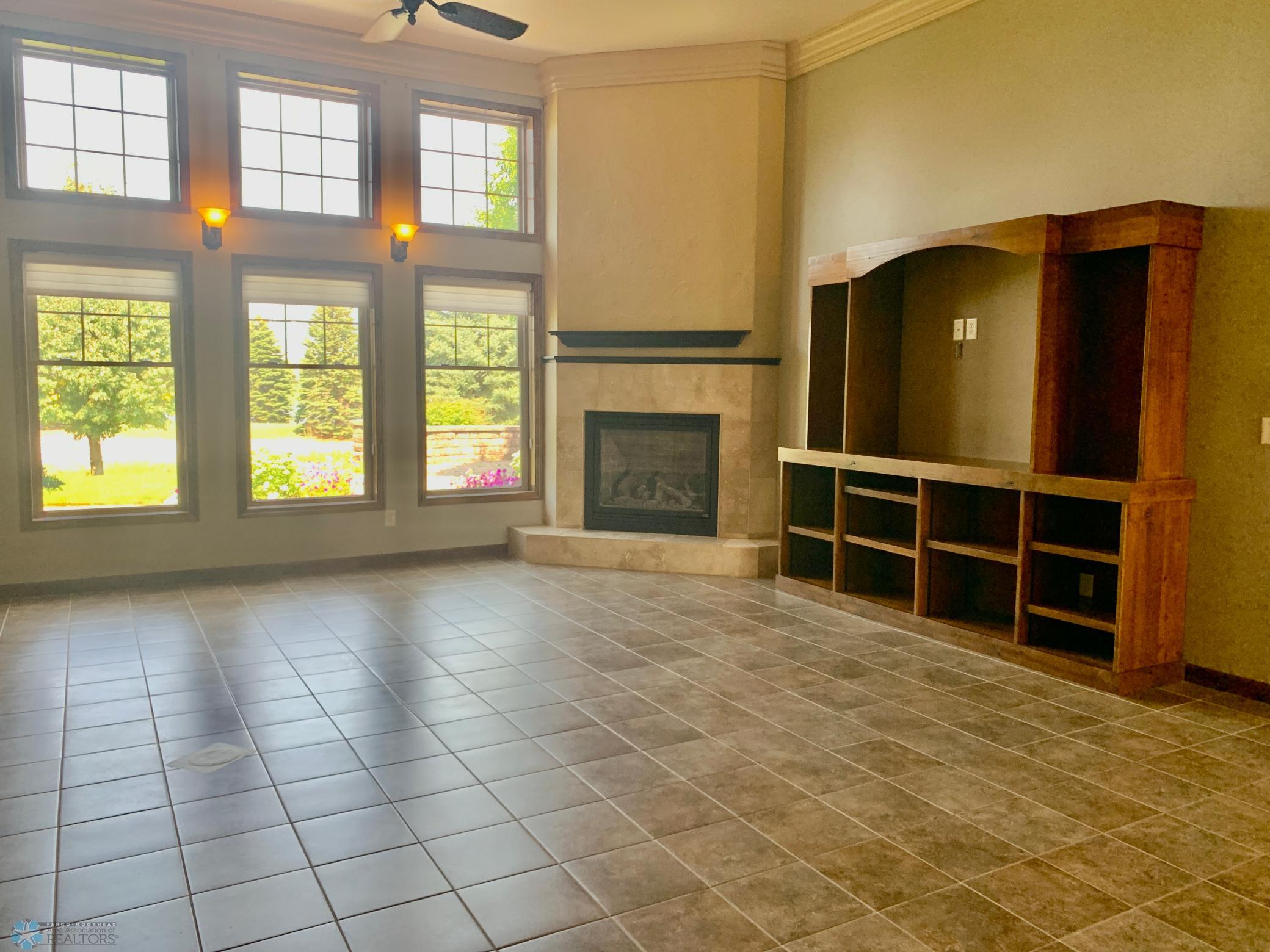 Grand 2 story living room
