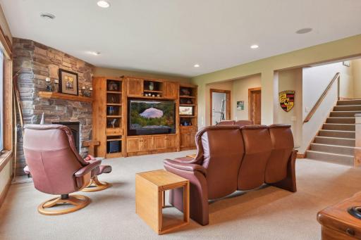 Terrific entertaining basement with in floor heat