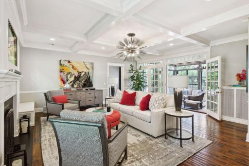 The main level family room also opens to the sunroom.
