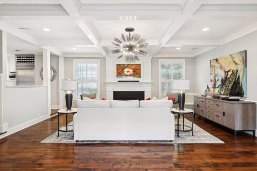 Coffered ceilings and custom craftsmanship can be seen throughout this Country Club home.