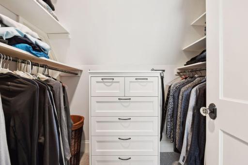 The 2nd primary walk-in closet that was added to newly configured primary suite