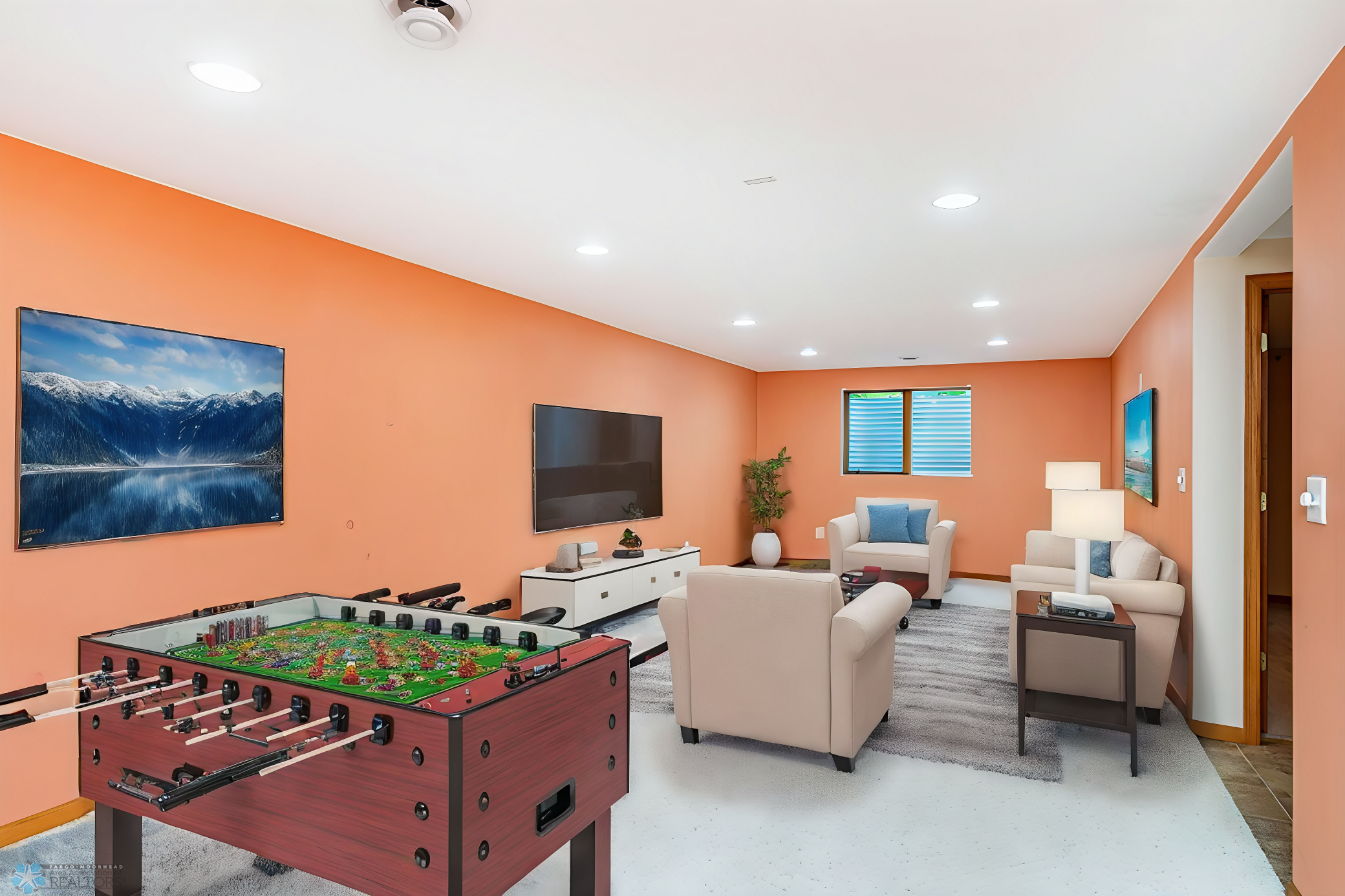 Virtually Staged Bsmnt Family Room