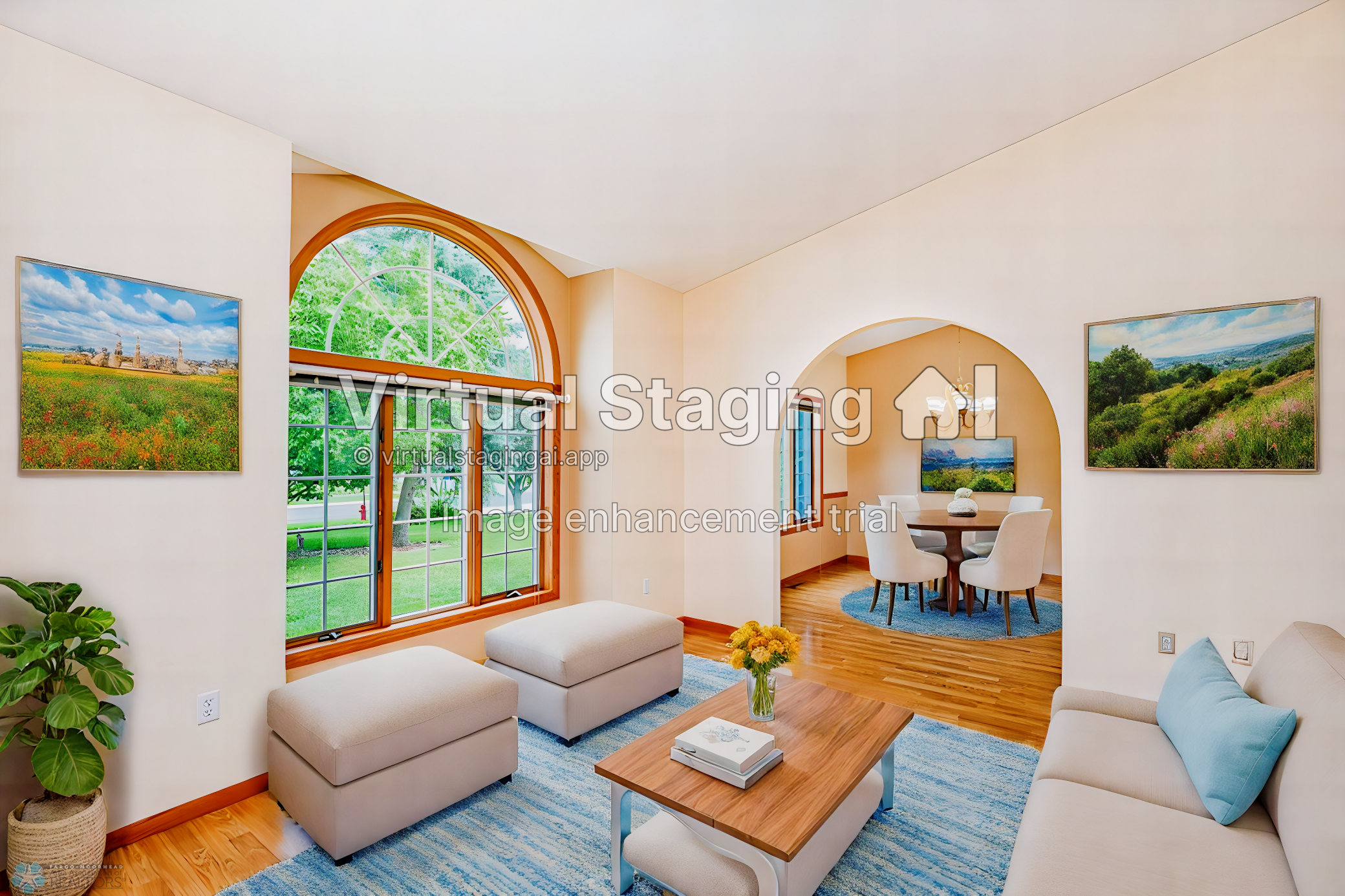 Virtually Staged Sitting Area
