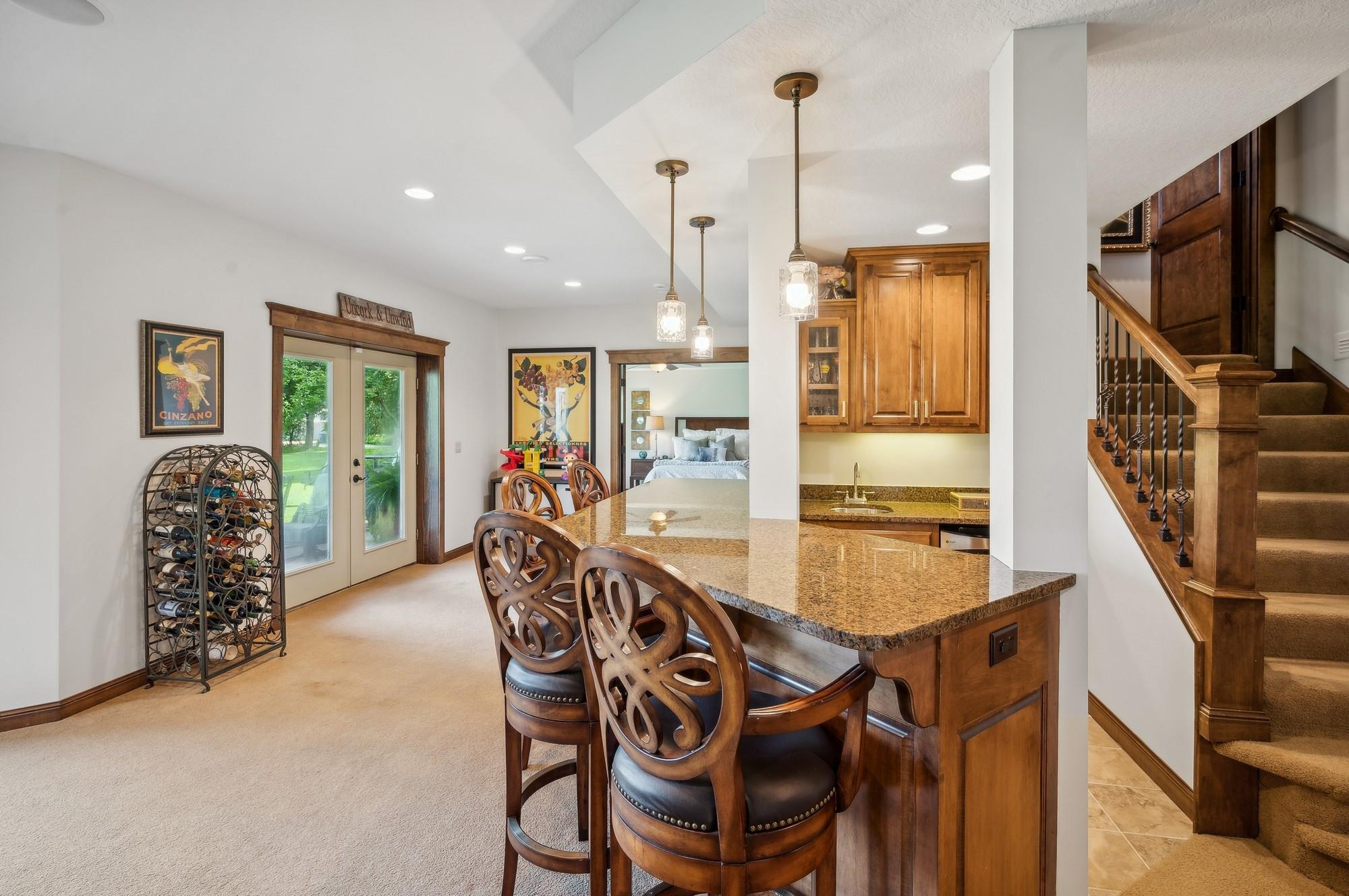 Lower level wet bar
