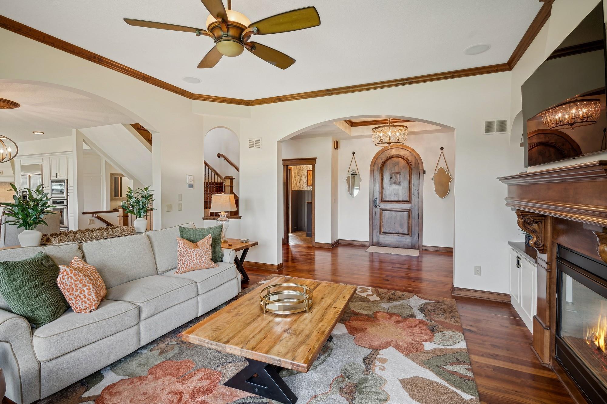 Notice the striking front entry