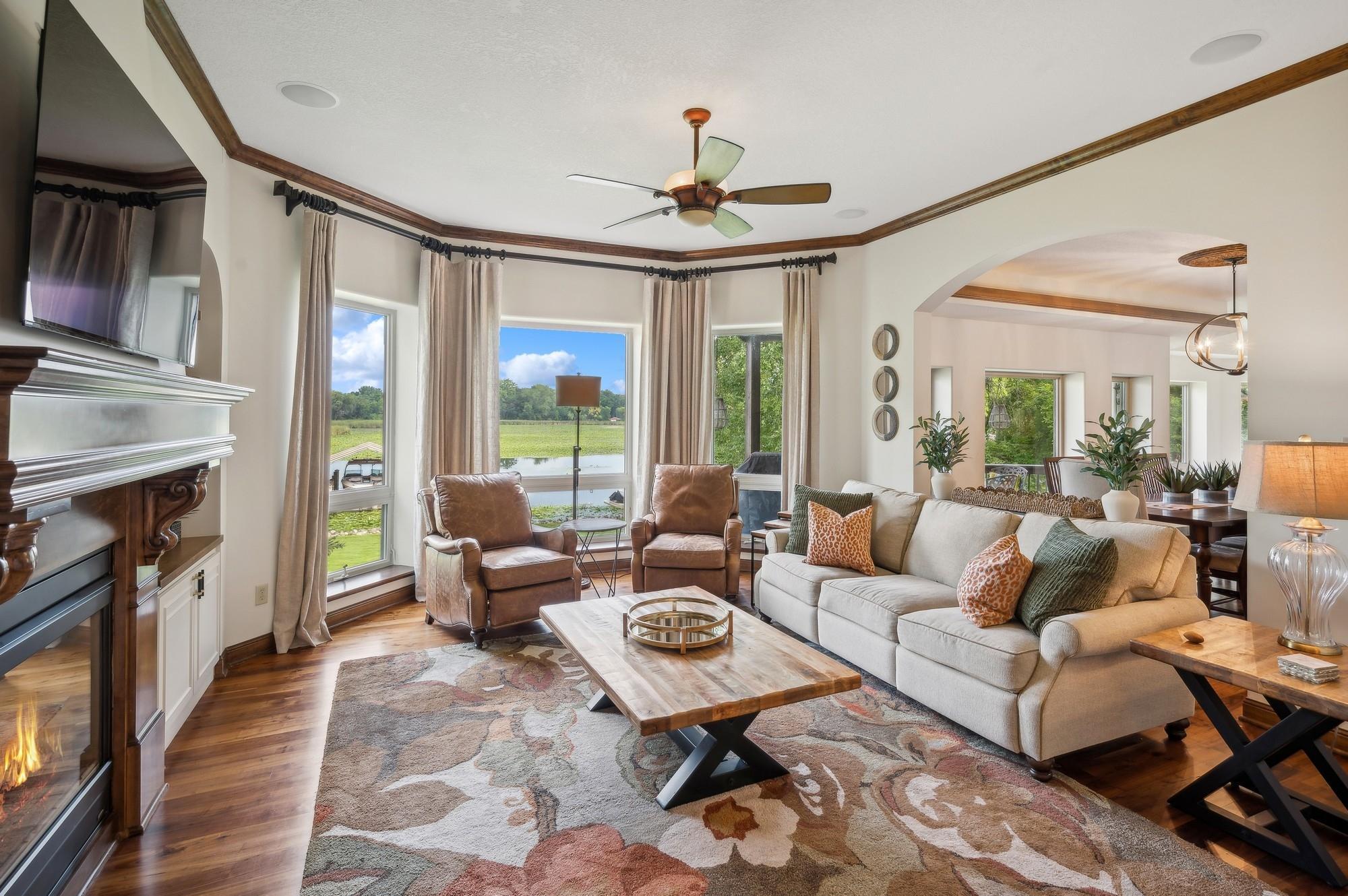 Formal living room with Gas fireplace