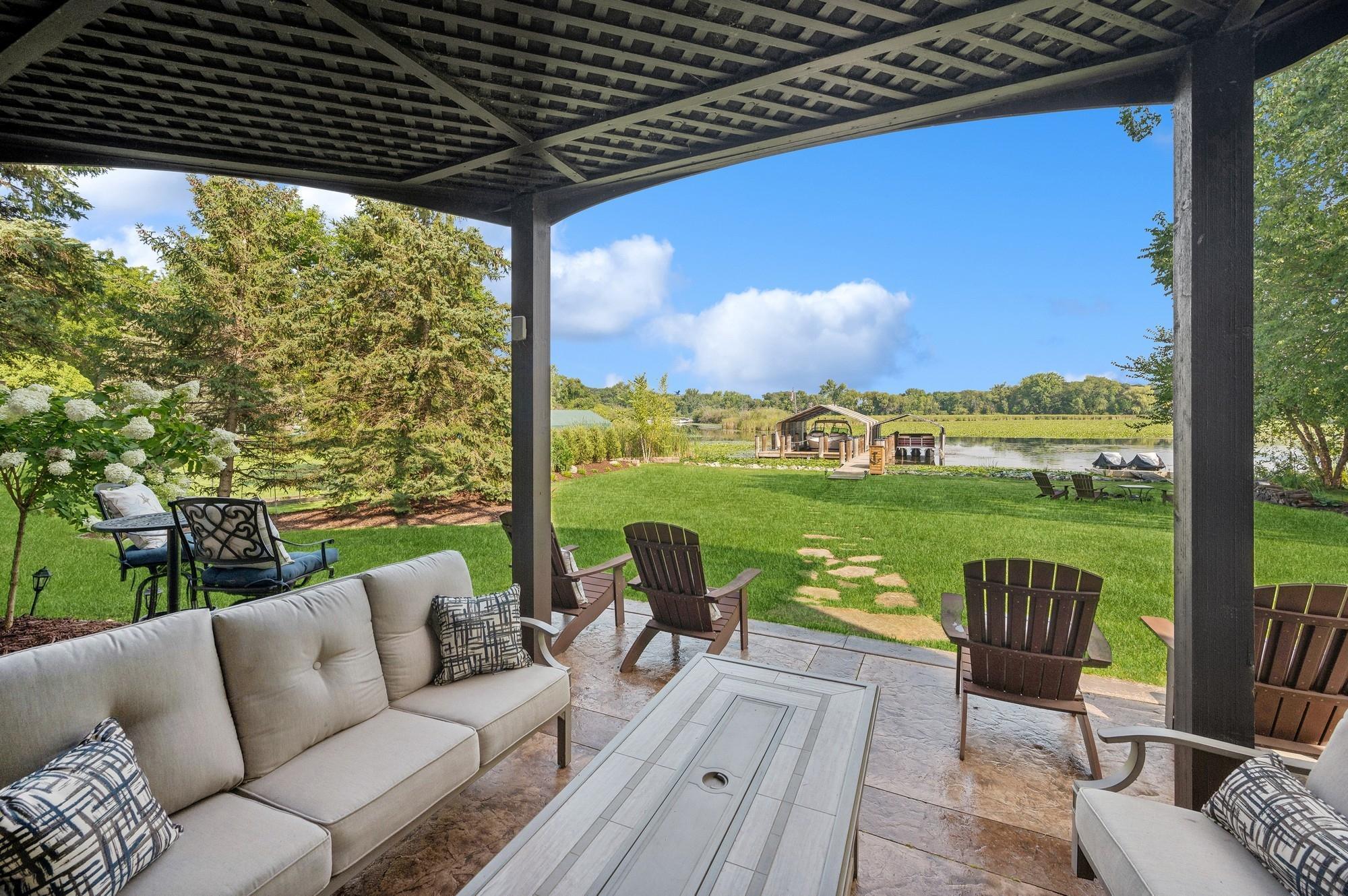 Covered Stamped concrete Patio- Lakeside