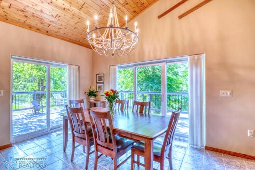 Slider doors to maintenance free deck is perfect for grilling and outdoor dining!