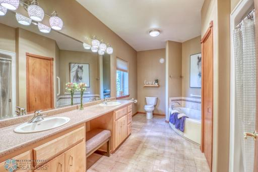 Massive primary bathroom- jetted tub, dual sinks and separate shower
