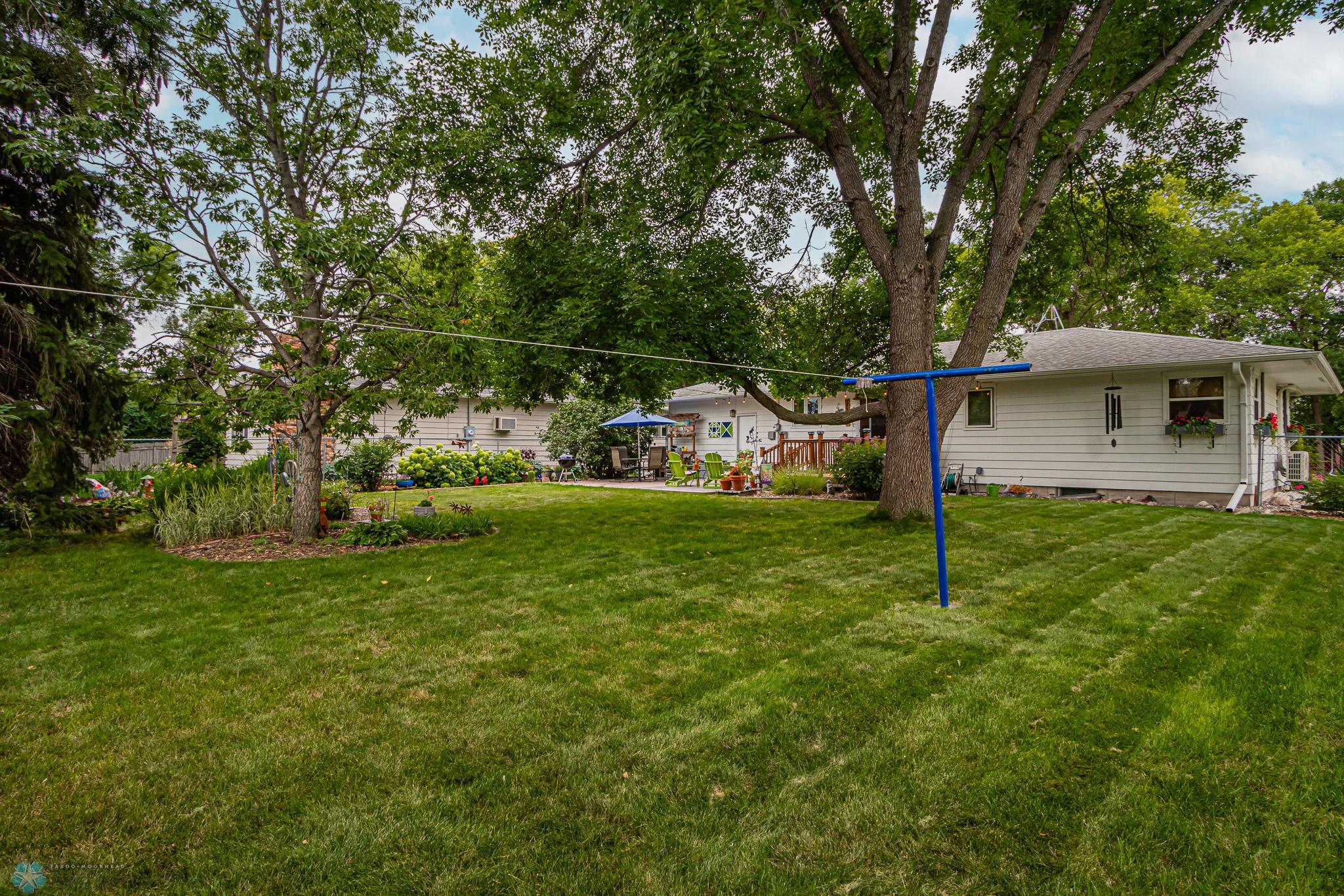 Large shaded back yard