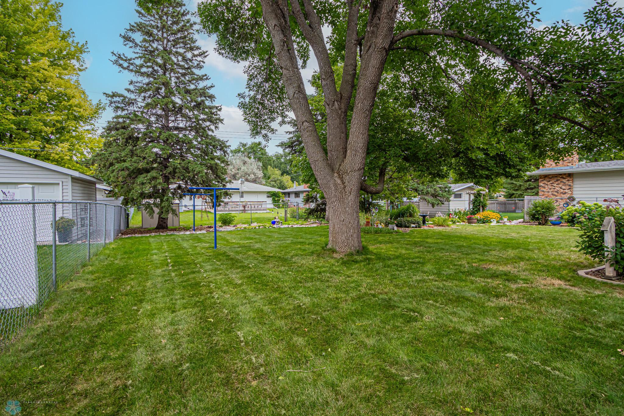 Fenced backyard