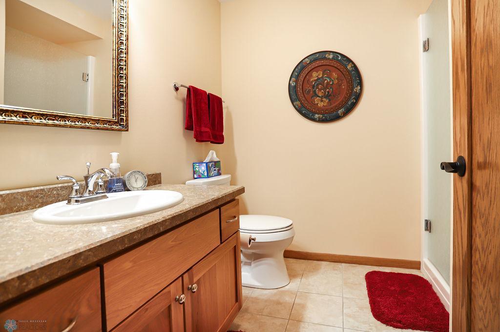Main 3/4 bath, located near den