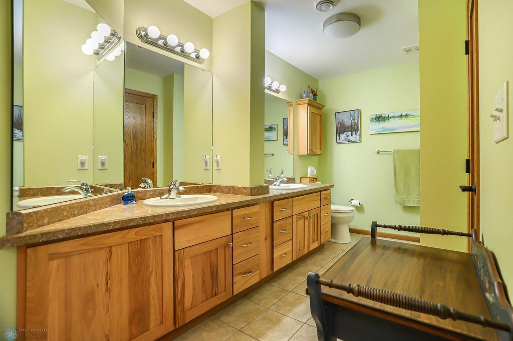Primary bathroom with double sinks