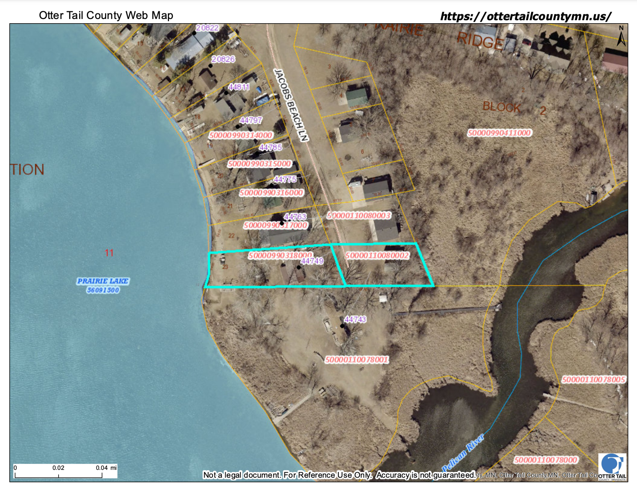 Parcels Outline 44749 Jacobs Beach Lane