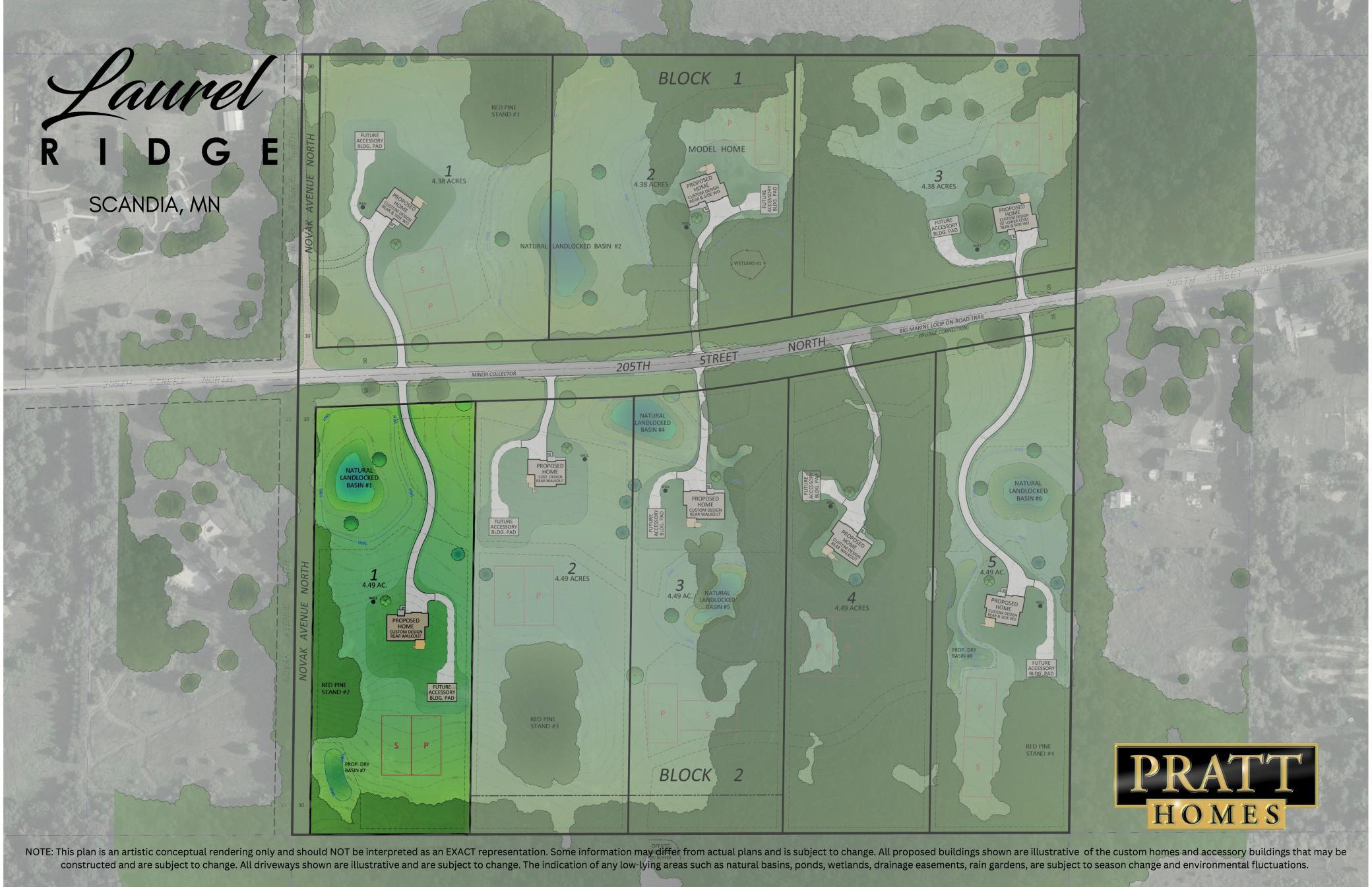 Laurel Ridge Lot 1 Block 2 - NOTE: This plan is an artistic conceptual rendering only and should NOT be interpreted as an EXACT representation. Some information may differ from actual plans and is subject to change.