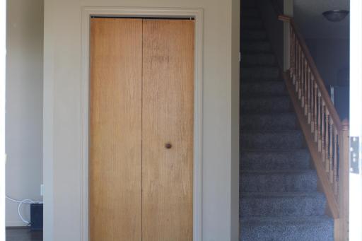 Ample space serving as coat closet