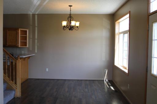 The dining area with attractive chandelier