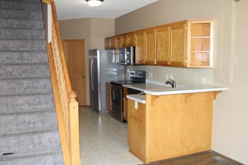 Kitchen with steel appliances