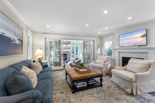 A view from the family room to the sunroom