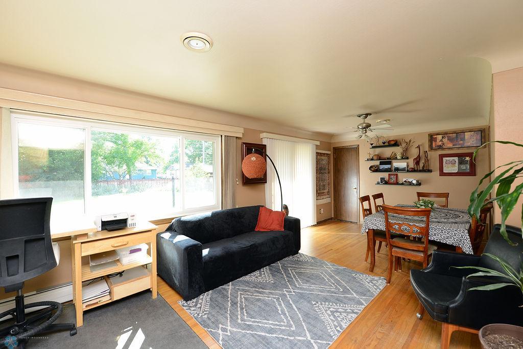 Living/dining with lots of natural light
