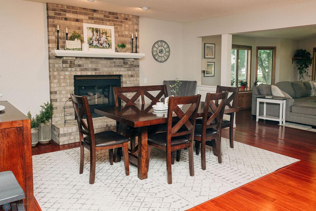 Gas Fireplace in Dining
