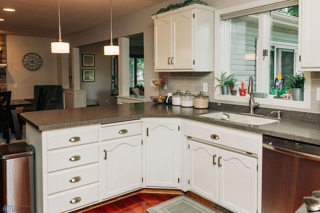 Corian counters in kitchen
