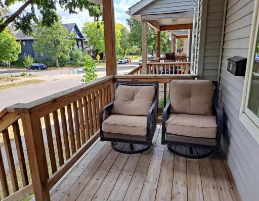 Unit 1 front porch - each unit has a private porch entrance!
