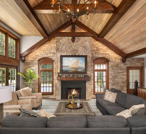 Framed TV over Gas Fireplace