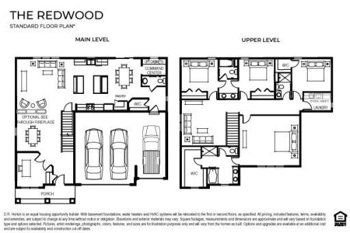 The Redwood layout. The actual home is a mirror image of the rendering.