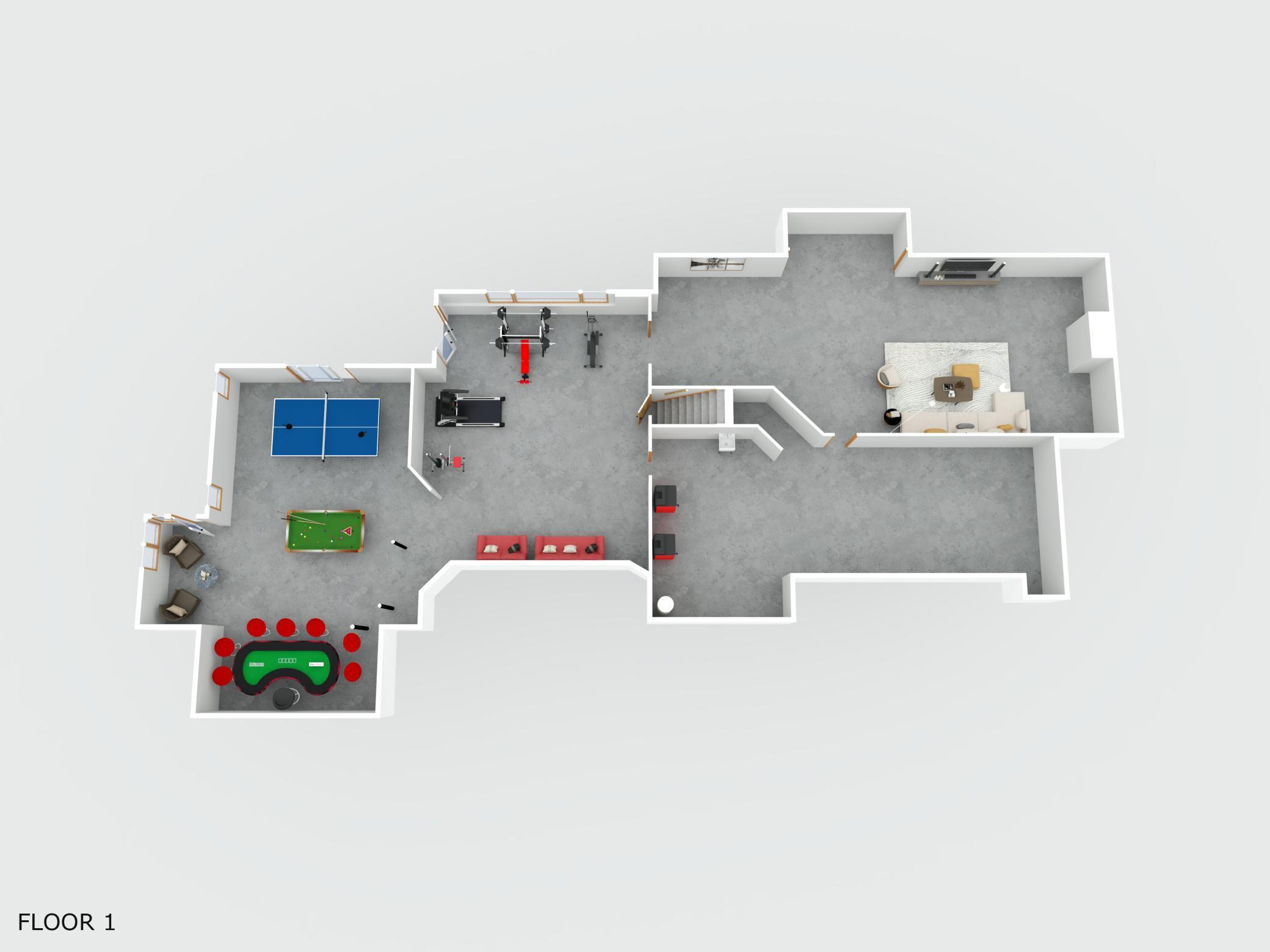Basement unfinished see the possibilities! Floor plan drafted 3rd party site based on estimated measurements.