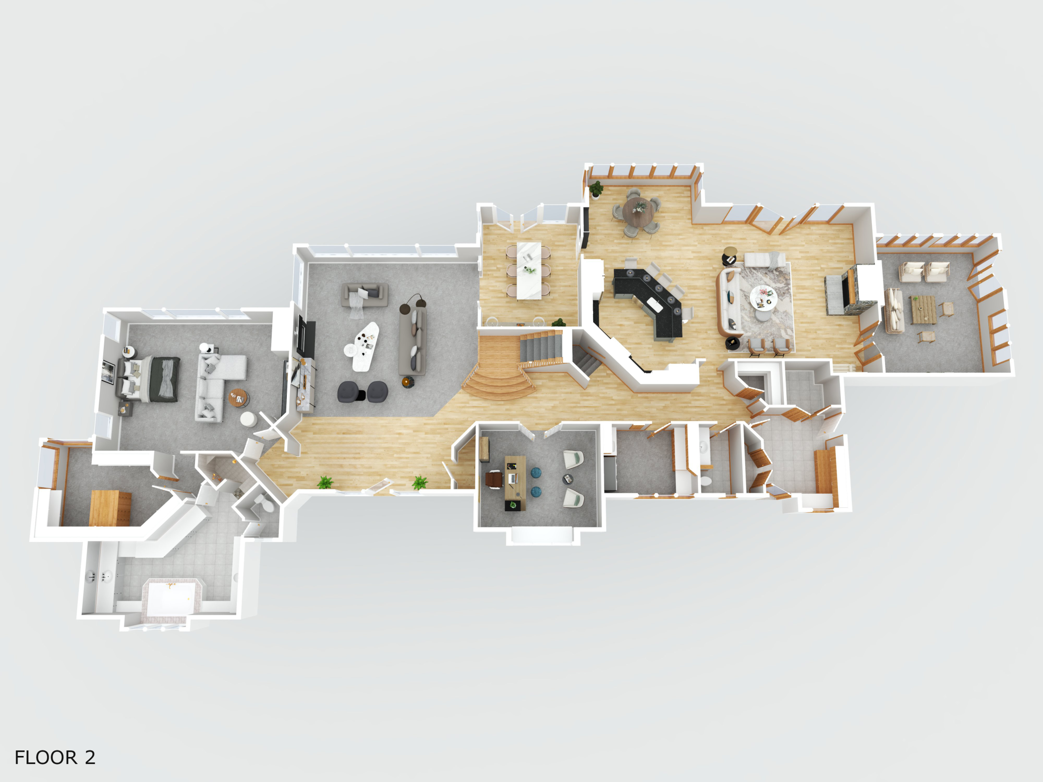 Main floor at North Farm. This property has this drafted with 3rd party site based on estimated measurements and desirable layout.