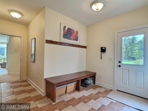 Step in from the patio, and into the lower level here.