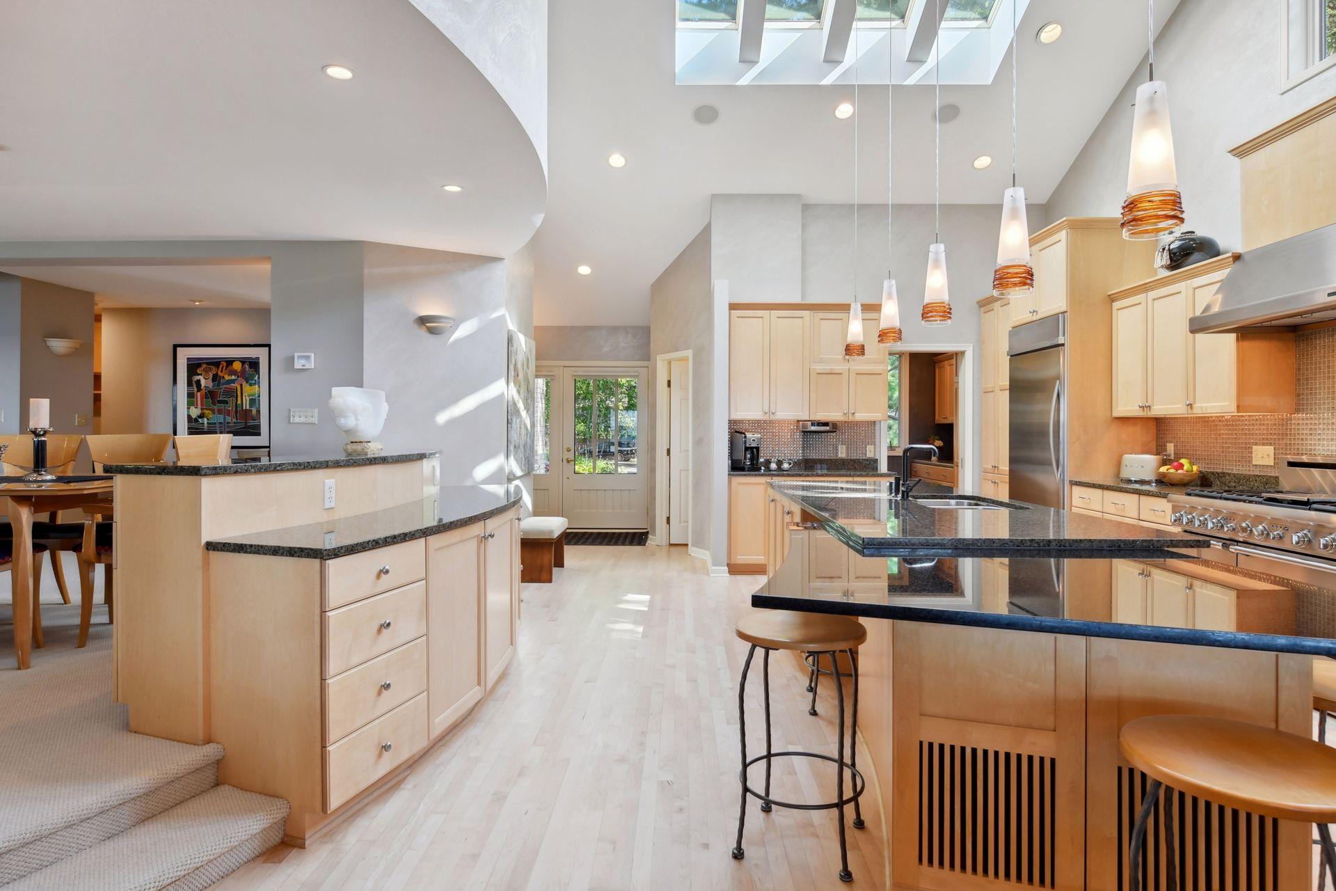 Plenty of storage in this beautiful vaulted kitchen.