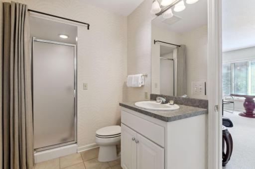 Main floor 3/4 ensuite bathroom.