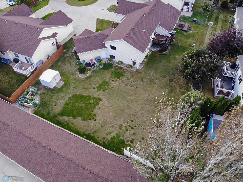 Large backyard with shed