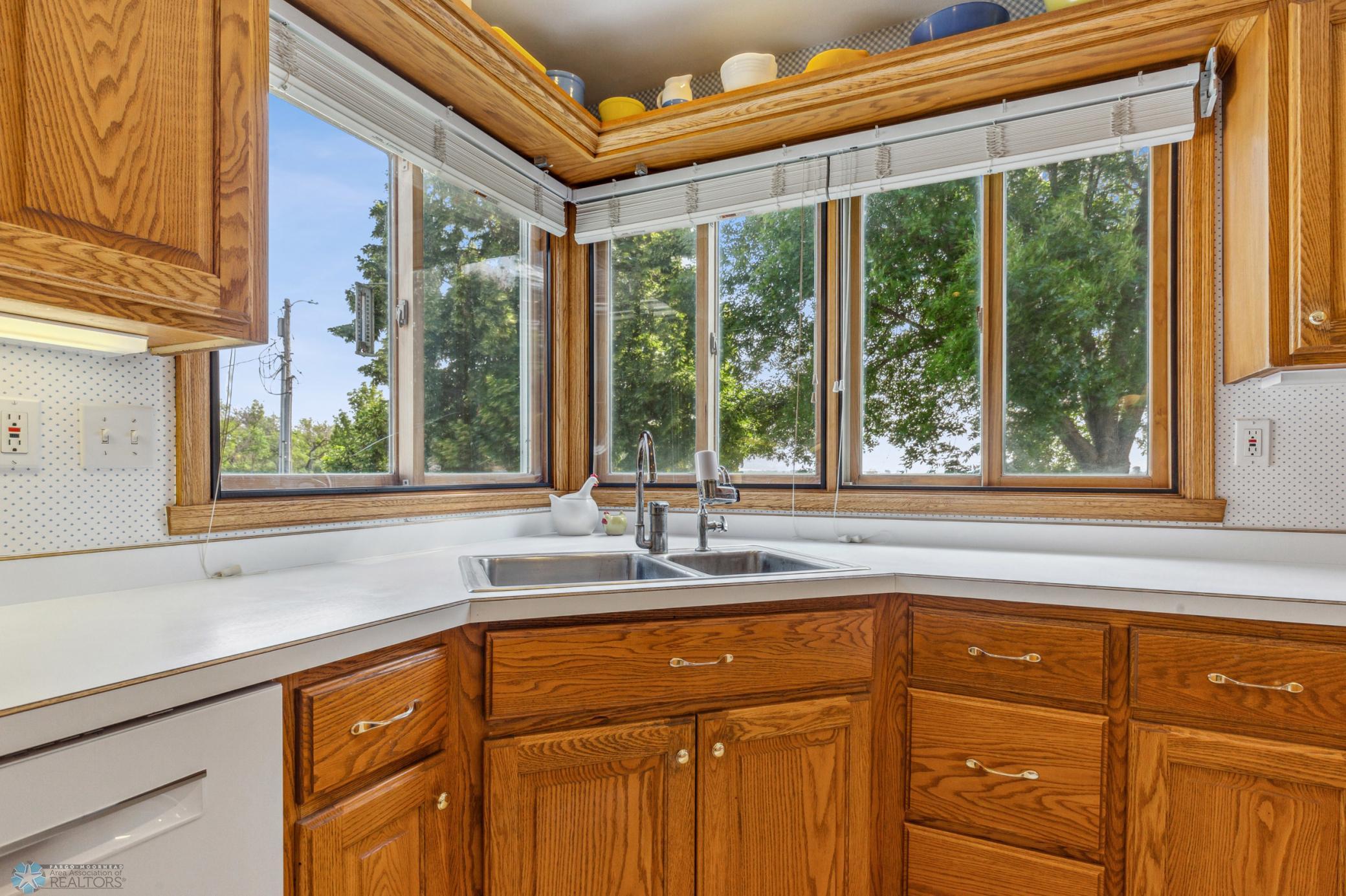 Kitchen Sink w/ Windows to Farm